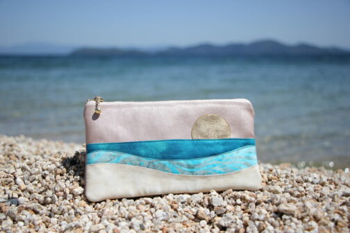 Pochette Okinawa, simili cuir rose