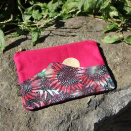 Pochette Fuji-san – bordeaux / fleurs