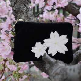 Porte-monnaie Sakura – velours noir