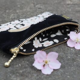 Porte-monnaie Sakura – velours noir